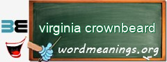 WordMeaning blackboard for virginia crownbeard